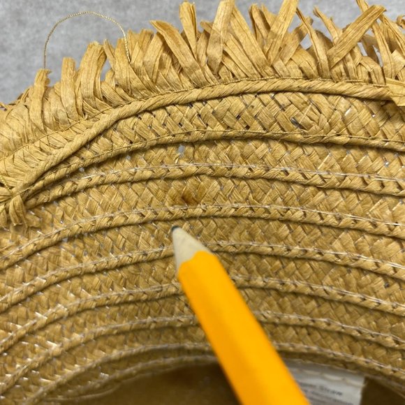 Tan Raw Edge Wide Brim Sun Hat OS - Picture 13 of 15